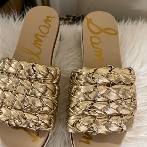 Sam Edelman Metallic Gold Braided Sandals
